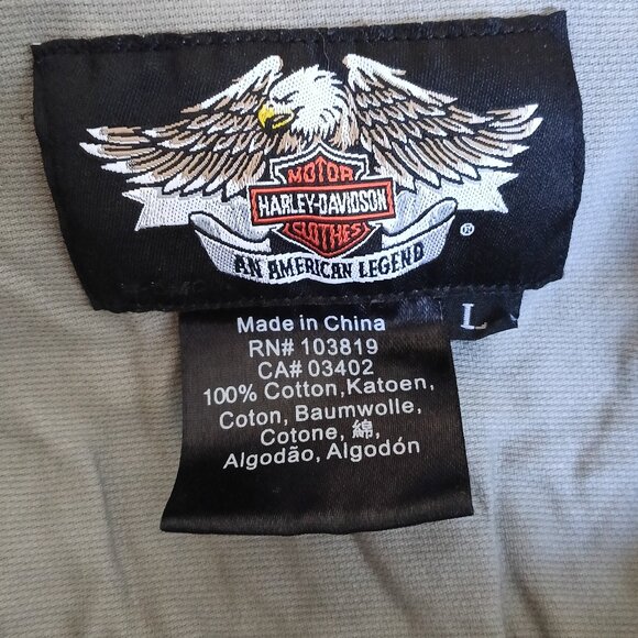Harley Davidson mens Button up Long Sleeved garage shirt - Size L - Picture 2 of 4